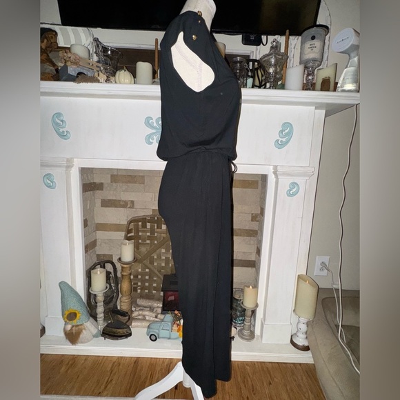 Lauren Ralph Lauren Wide Leg Cropped Stretchy Button Casual Jumpsuit Size S GUC - Picture 6 of 14